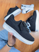 Tenis air force 1 -Preto Nobuck corda